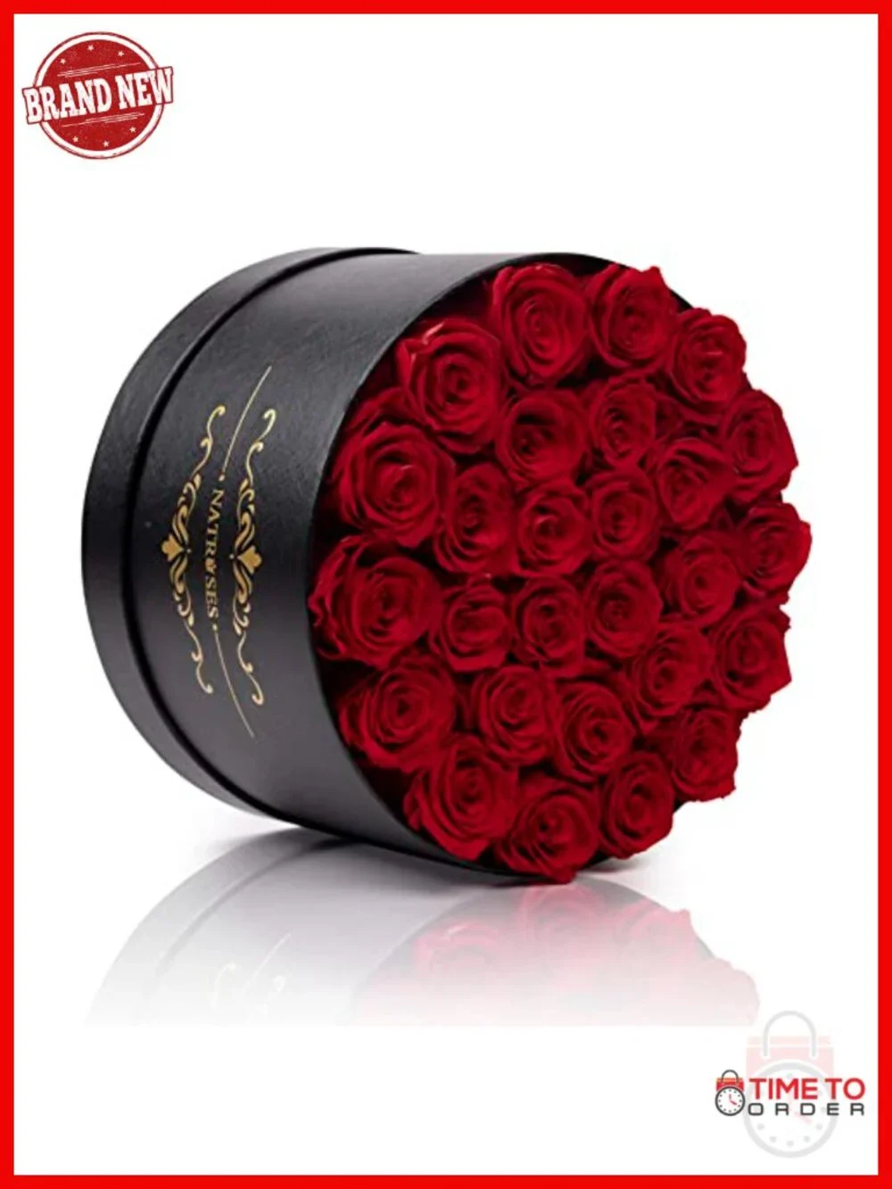 27 Preserved Real Roses in Luxury Box, Forever Rose Gift